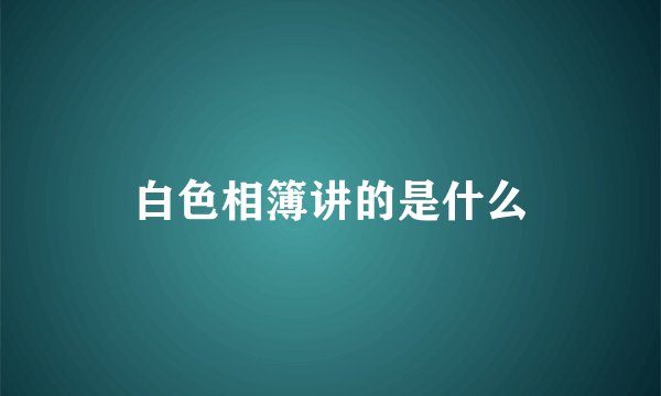 白色相簿讲的是什么