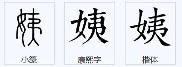姨字的笔顺笔画顺序