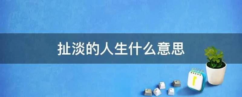 扯淡的人生什么意思