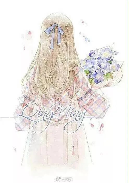 有没有唯美好看的女生背影插画图片?