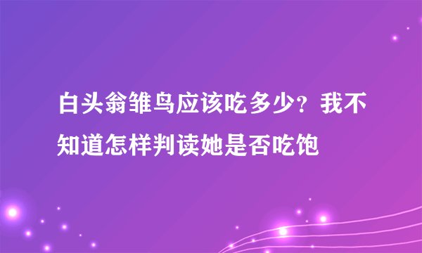白头翁雏鸟应该吃多少？我不知道怎样判读她是否吃饱