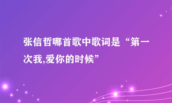 张信哲哪首歌中歌词是“第一次我,爱你的时候”