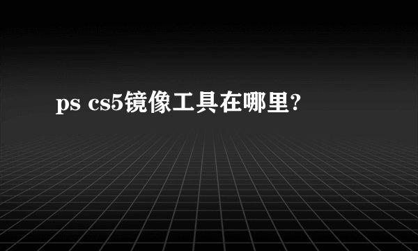ps cs5镜像工具在哪里?