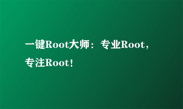 一键Root大师：专业Root，专注Root！
