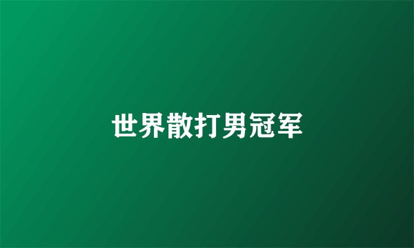 世界散打男冠军