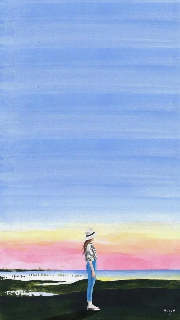 有没有唯美好看的女生背影插画图片?