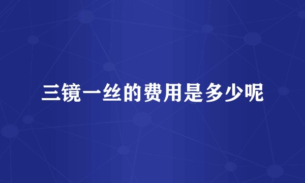 三镜一丝的费用是多少呢
