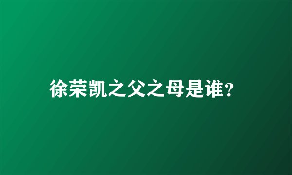 徐荣凯之父之母是谁？