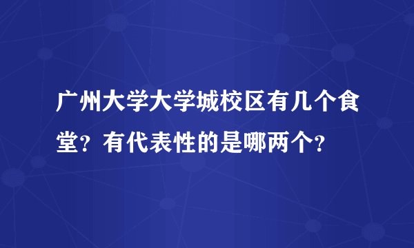 广州大学大学城校区有几个食堂？有代表性的是哪两个？
