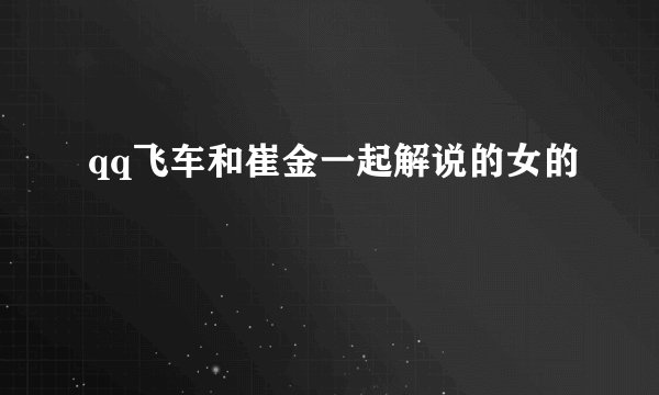 qq飞车和崔金一起解说的女的