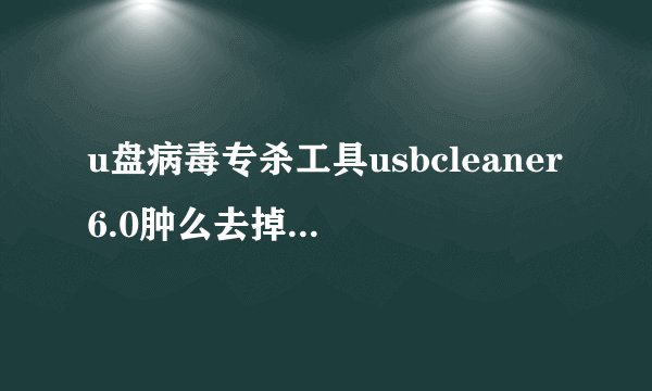 u盘病毒专杀工具usbcleaner6.0肿么去掉U盘写保护