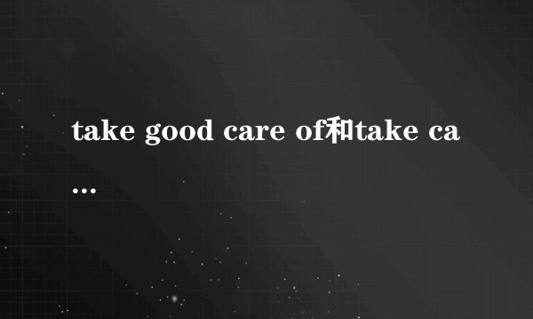 take good care of和take care of有区别吗