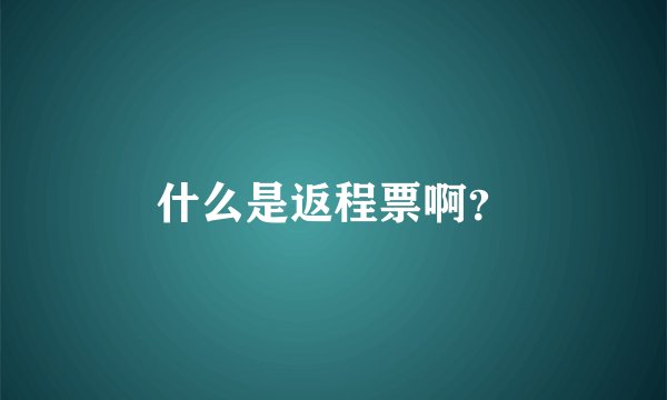 什么是返程票啊？