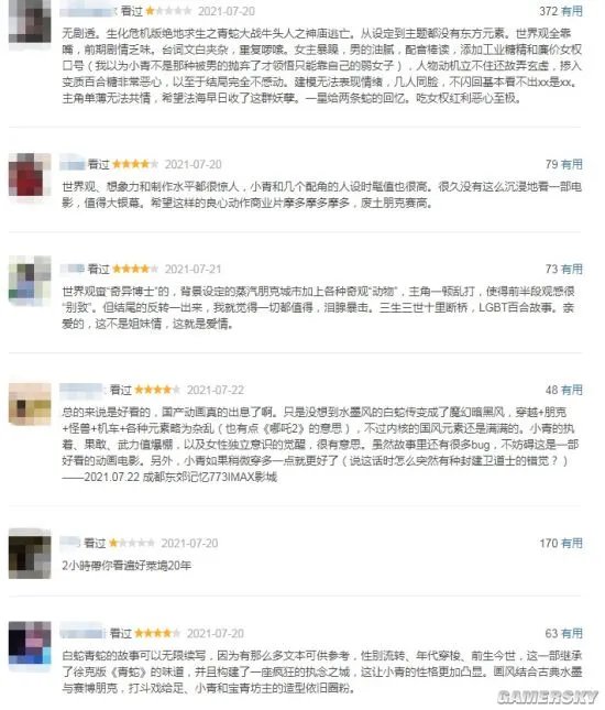 《白蛇2:青蛇劫起》豆瓣评分7.6分:顶级画面技术