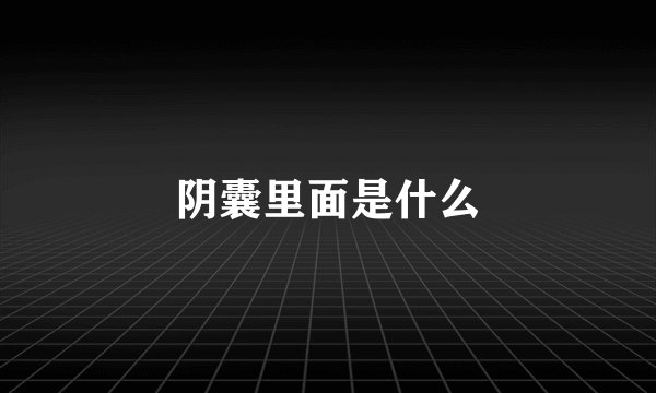 阴囊里面是什么