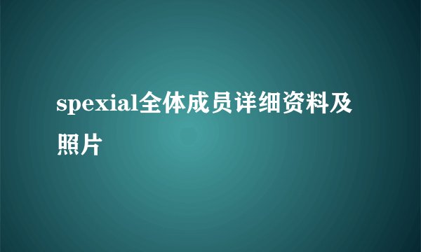 spexial全体成员详细资料及照片