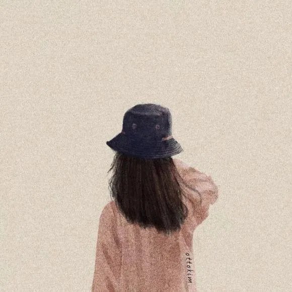 有没有唯美好看的女生背影插画图片?