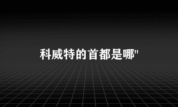 科威特的首都是哪