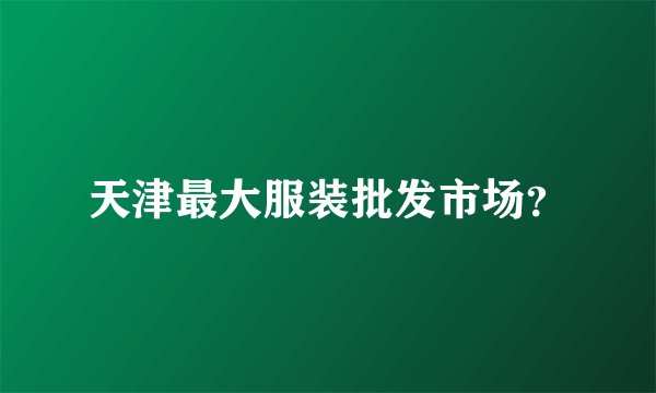 天津最大服装批发市场？