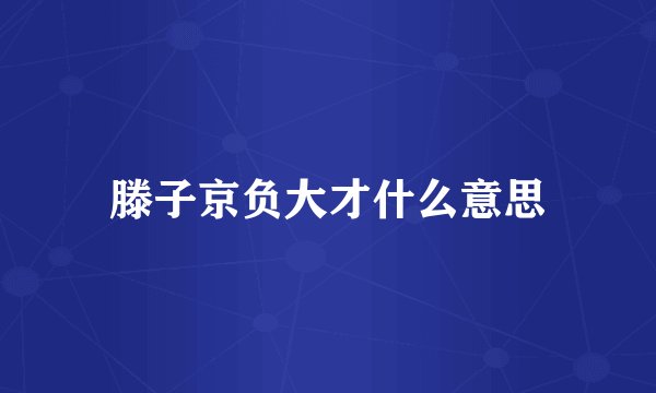 滕子京负大才什么意思