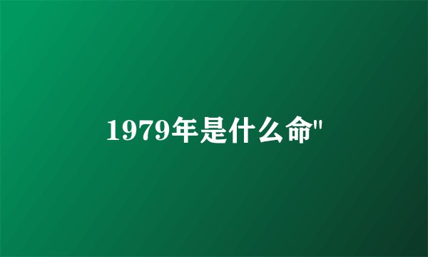 1979年是什么命