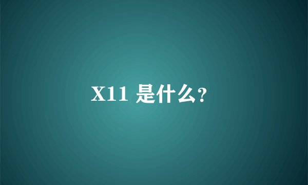 X11 是什么？