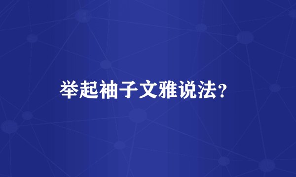 举起袖子文雅说法？