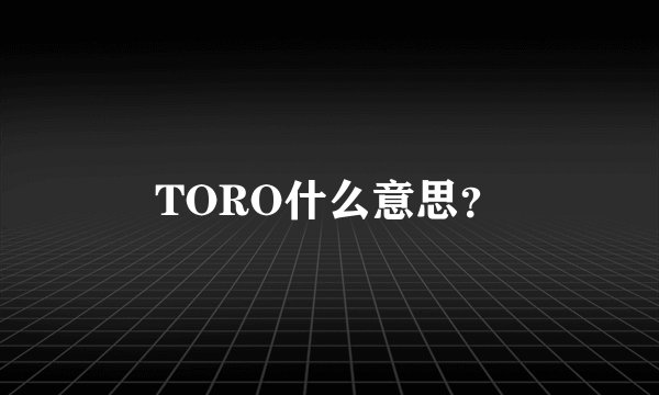 TORO什么意思？