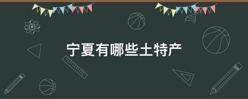 宁夏有哪些土特产