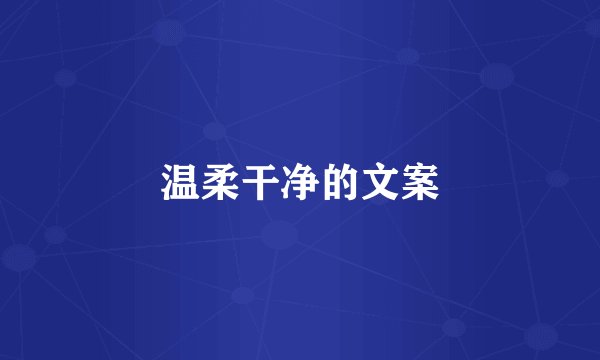 温柔干净的文案