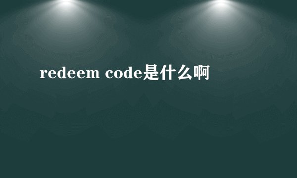 redeem code是什么啊