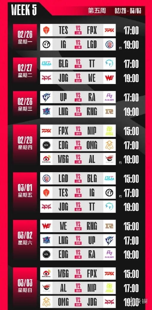 《英雄联盟》2024lpl春季赛赛程一览