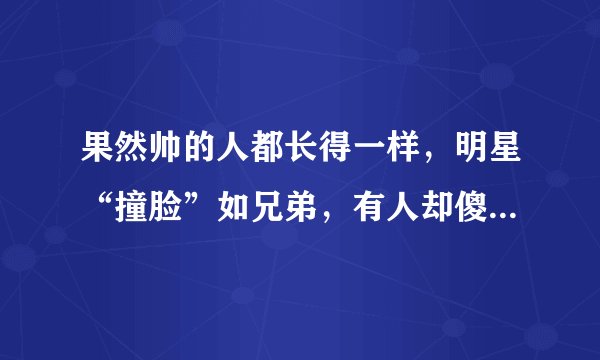 果然帅的人都长得一样，明星“撞脸”如兄弟，有人却傻傻分不清！