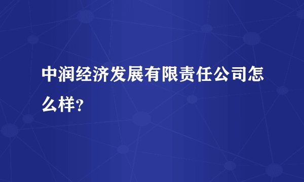 中润经济发展有限责任公司怎么样？