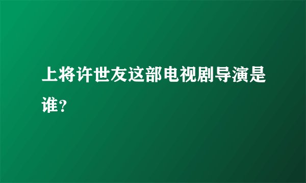 上将许世友这部电视剧导演是谁？