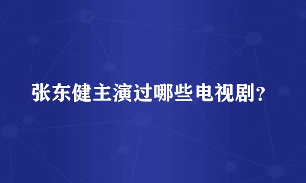 张东健主演过哪些电视剧？