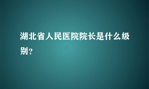 湖北省人民医院院长是什么级别？