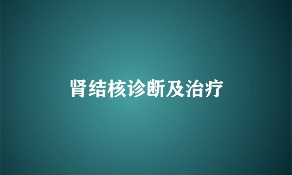 肾结核诊断及治疗