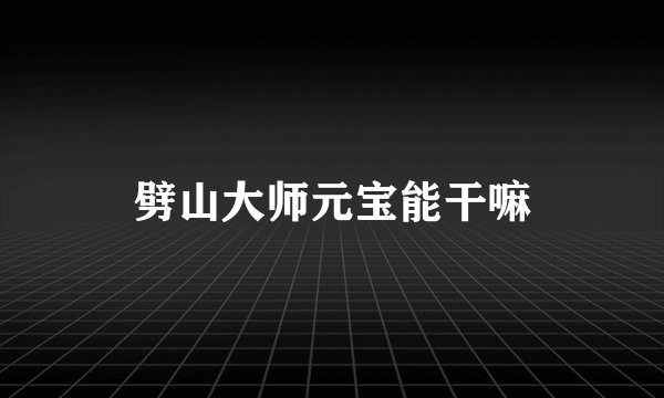 劈山大师元宝能干嘛