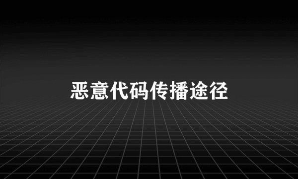 恶意代码传播途径