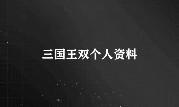 三国王双个人资料