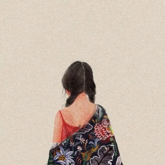 有没有唯美好看的女生背影插画图片?