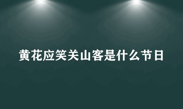 黄花应笑关山客是什么节日