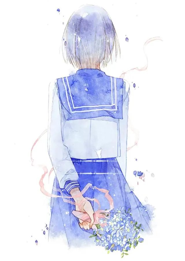 有没有唯美好看的女生背影插画图片?