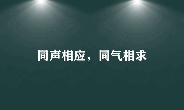 同声相应，同气相求