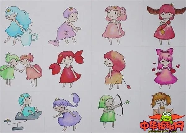 十二星座仙女裙简笔画？