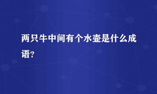 两只牛中间有个水壶是什么成语？