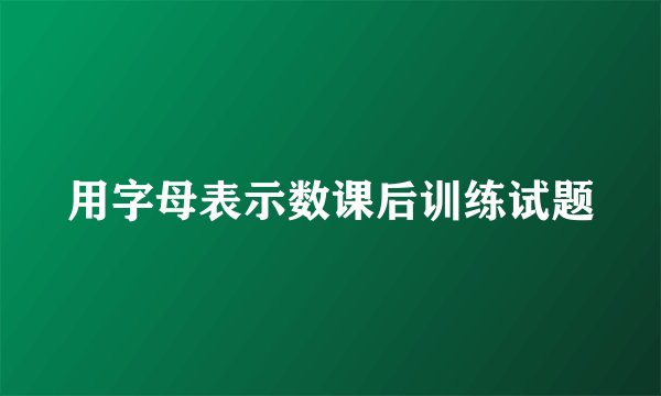 用字母表示数课后训练试题