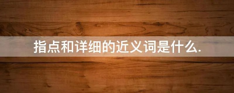 指点和详细的近义词是什么.