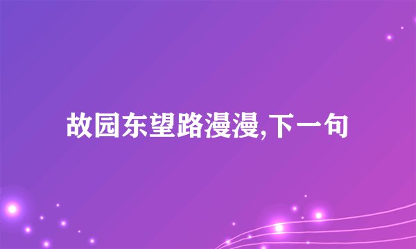 故园东望路漫漫,下一句